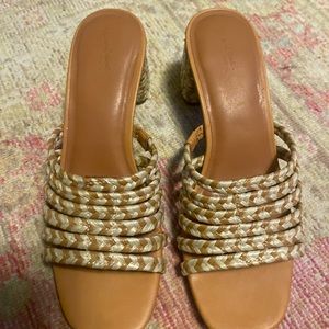 Universal Tan/White Slide On Heels